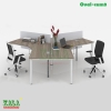 Chân bàn văn phòng oval cụm 3 2050x2230mm (Oval-cum3)