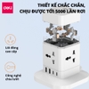 Ổ Cắm Điện Đa Năng DELI Cổng Type C USB Sạc Nhanh PD 20W 2-12 Ổ Vuông Dẹt Chịu Tải 2500W Cầu Chì Tự Ngắt Khi Quá Tải