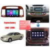 Mặt dưỡng lắp màn hình 9 Inc xe Toyota Camry 2002-2006  Kèm rắc nguồn - Vân gỗ
