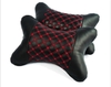 Bộ 02 gối tựa đầu xe hơi Đen phối đỏ da PU cao cấp