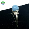 Nhẫn bạc Thái 925 đính đá Aquamarine 6A