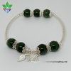 Vòng Tay Đá Diopside Charm Lá Phong Canada bạc 925