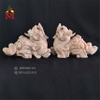 Cặp Tỳ Hưu Đứng Đá Serpentine Hồng Nhạt
