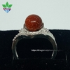 Nhẫn bạc Thái 925 đính đá Kim Sa nâu