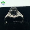 Nhẫn bạc Thái 925 đính Thạch Anh Tóc đen