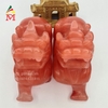 Cặp Tỳ Hưu Đứng Đá Obsidian Đỏ