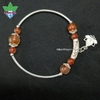 vòng tay thạch anh tóc đỏ charm bạc 925