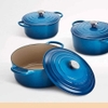 Nồi gang Le Creuset Brater rund Evo 24cm Blue Marseile màu xanh dương đậm