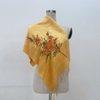 Khăn Lụa Tơ Tằm vẽ hoa cỏ mẫu 53 (vàng cam)