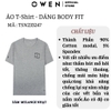 Áo Thun Nam Tay Ngắn Không Cổ Owen TSN233247 Màu xám melange nhạt dáng Body Fit chất liệu cotton