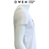 Áo Thun Nam Tay Ngắn Không Cổ Owen TSN233231 Màu trắng in hình ngang ngực dáng Body Fit chất liệu cotton