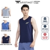 Áo Ba Lỗ Nam Aristino ATT016S2 Kẻ Chìm 3 Màu Lựa Chọn Kiểu dáng Tank Top Sát Nách chất liệu Polyester