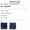 Áo Khoác Jacket Owen JK231838 màu navy đậm dáng regular fit có mũ có thể tháo rời, bo tay, bo gấu chất liệu polyester