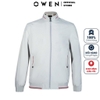 Áo Khoác Gió Nam 2 Lớp Owen JK220707 Jacket Dáng Suông Cổ Đứng Bo Tay và Gấu Màu Xám Trơn Vải Polyester Cao Cấp