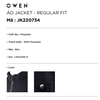 Áo Khoác Jacket Owen JK220734 Màu Đen Dáng Regular Fit Vải Polyester