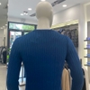 Áo len nam owen ALD231652 Màu xanh cổ vịt kẻ lỗ Dáng Regular fit Chất Vải Cotton Acrylic