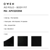 Áo Thun Nam Tay Ngắn Có Cổ Owen APV220358 Màu Đen Dáng Body Fit Chất Liệu Polyester