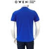 Áo Thun polo Nam Tay Ngắn Có Cổ Owen APV233198 màu xanh phối trắng dáng Body fit chất liệu CVC Spandex