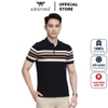 Áo Thun Polo Nam Cổ Bẻ Aristino APS017S3 màu Đen 1 kẻ Jacquard