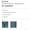 Áo Sơ Mi Nam Tay Dài Owen AR220812D Kẻ caro xanh đậm  Dáng Regular Fit Vài bạc hà