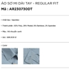 Áo Sơ Mi Nam Tay Dài Owen AR230730DT màu kẻ nhuyễn xanh dáng regular fit tà lượn có túi chất liệu sợi sồi