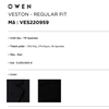 Ves bộ OWEN VES220959 Màu đen Dáng Regular Fit Vải Polyester