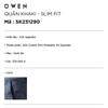 Quần short kaki nam Owen SK231290 màu xanh đá Dáng Slim Fit vải cotton