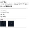 Quần Tây Nam Owen QRT231515R2 (QRT242467R) màu xanh navy Dáng Regular Fit Cạp Tăng Đơ vải nano