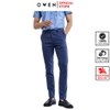 Quần Tây Nam Owen QST231266 màu kẻ caro xanh dáng slim fit cạp tăng đơ vải polyester