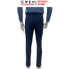 Quần Tây Nam Owen QST231862 màu xanh caro đen dáng slim fit cạp tăng đơ chất liệu polyester