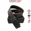 Thắt Lưng Nam Owen BELT232628 dây da màu nâu sần Mặt Khóa Trượt Tự Động chất liệu da PU