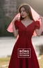 Váy Cưới Phi Nhật Đỏ/Trăng Cổ Tim Hạt Ngọc DC548