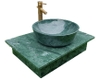 NATURAL STONE LAVABO TABLE - INDIA GREEN MARBLE LT05