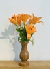 STONE PRODUCT - MARBLE FLOWER VASE BH2511 - WOODEN YELLOW