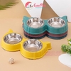 Bát đôi lõi inox Mắt cú mèo 0037 bát dành cho chó mèo - Cutepets