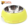 Bát nhựa lõi inox họa tiết tim dành cho thú cưng - CutePets