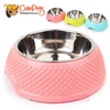 Bát nhựa lõi inox họa tiết tim dành cho thú cưng - CutePets