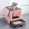 Nhà vệ sinh mèo gấp gọn chữ nhật 50x35x38cm tặng kèm xẻng - Cutepets