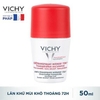 Lăn Khử Mùi Vichy Detranspirant Intensif 72h (Đỏ) 50g cho người mồ hôi nhiều