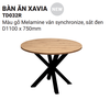 Bàn Ăn Tròn Xavia Màu Gỗ Melamine, Chân Sắt Sơn Đen - TD032R