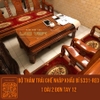 Thảm trải ghế sofa gỗ nhập khẩu Bỉ hoa mâm đỏ siêu đẹp