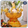Chậu tắm Phật Đản Sanh cửu long dát vàng kèm tượng 68x88cm composite