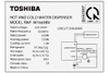 RWF-W1669BV(K1) - Cây nước nóng lạnh Toshiba