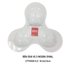 Đĩa chấm 3 ngăn oval Ektra (Trắng)