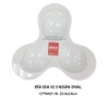 Đĩa chấm 3 ngăn oval Ektra (Trắng)