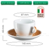 Bộ đĩa và ly sứ Ancap Cappuccino 180ml cà phê vẽ tay lên quai