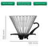 Phễu thuỷ tinh V60 rãnh thẳng đế nhựa đen Cafede Kona