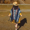 Áo khoác khăn choàng bohemian tua rua phong cách dân tộc tây tạng - KHOAC03