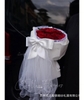 voan cài đầu cô dâu nơ to dài 60cm cho lễ cưới chụp studio - CD132
