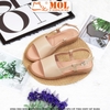 Sandal nữ quai ngang bản to hiệu MOL MQ06Be màu kem